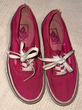 Vans Pink Canvas Lace-Up Sneakers W 5.5, M 4
